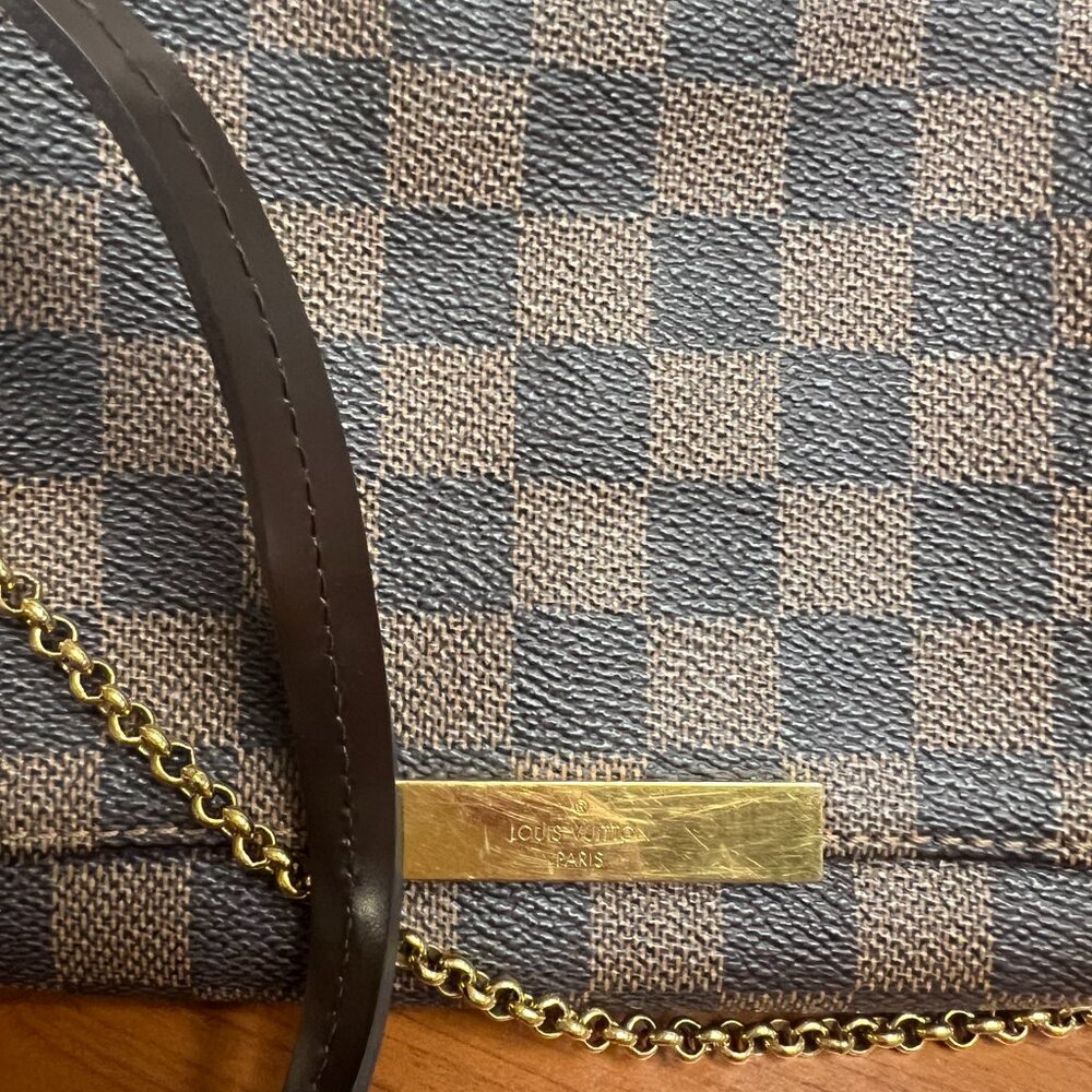 Louis Vuitton Favorite MM Damier Ebene Chain Handbag Brown - Picture 4 of 12